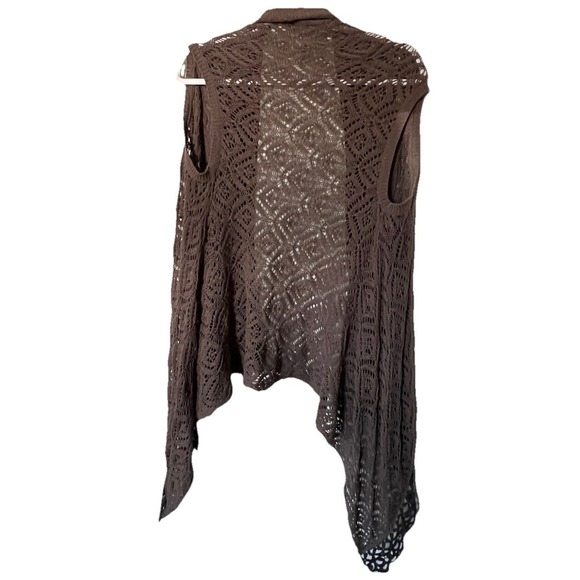 MOTH WOMENS KNIT OPEN FRONT CARDIGAN ONE SIZE BROWN CASCADE - Picture 5 of 5